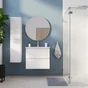 Meuble de salle de bains simple vasque, 2t L.60cm x H.53cm x P.45cm blanc mat Es