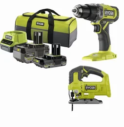 Pack de 2 outils sans fils RYOBI Rck182-242sj, 2 batteries 4Ah, 2Ah