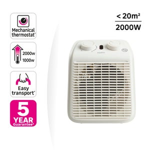 Radiateur soufflant salle de bain electrique mobile 2000w blanc five 2