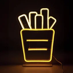Néon LED, pvc blanc, Cornet de frites, SEYNAVE