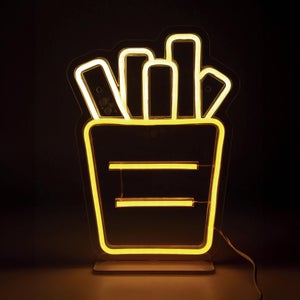 Néon LED, pvc blanc, Cornet de frites, SEYNAVE