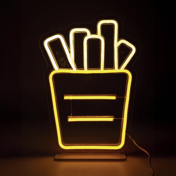 Néon LED, pvc blanc, Cornet de frites, SEYNAVE