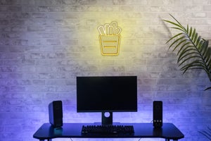 Néon LED, pvc blanc, Cornet de frites, SEYNAVE