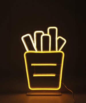 Néon LED, pvc blanc, Cornet de frites, SEYNAVE