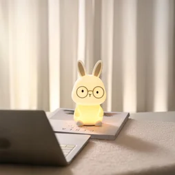 Lampe Bunny rechargeable, pvc, blanc, H.16 cm, LED