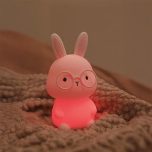 Lampe Bunny rechargeable, pvc, rose, H.16 cm LED