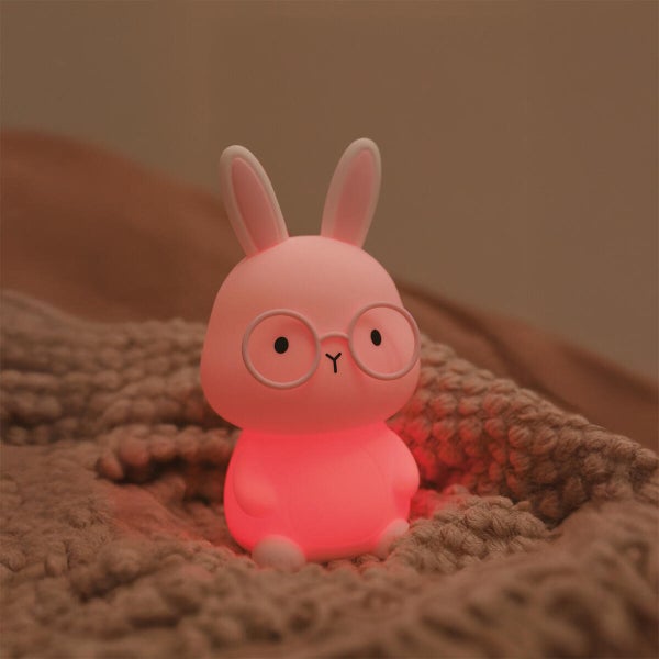 Lampe Bunny rechargeable, pvc, rose, H.16 cm LED