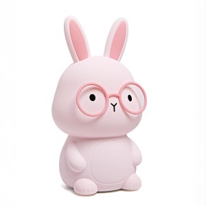 Lampe Bunny rechargeable, pvc, rose, H.16 cm LED