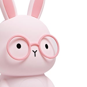Lampe Bunny rechargeable, pvc, rose, H.16 cm LED