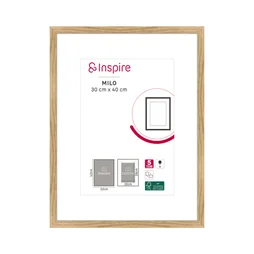 Cadre Milo, 30 x 40 cm chêne clair, INSPIRE