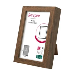 Cadre milo bois 10x15 noyer INSPIRE