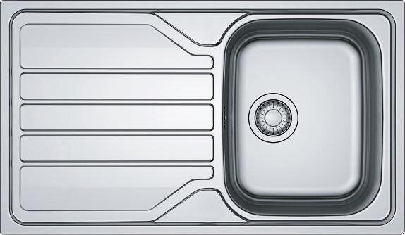 Evier à encastrer 1 bac avec égouttoir inox anti-rayures LOKI 2 gris