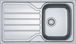Evier à encastrer 1 bac avec égouttoir inox anti-rayures LOKI 2 gris