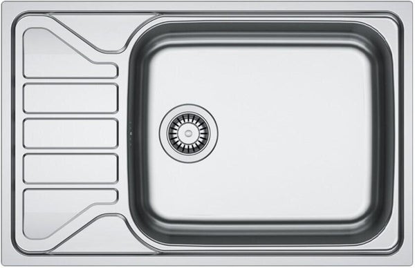 Evier à encastrer 1 grand bac avec égouttoir inox anti-rayures LOKI 2 gris