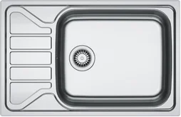 Evier à encastrer 1 grand bac avec égouttoir inox anti-rayures LOKI 2 gris
