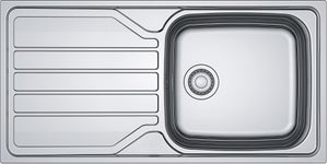Evier à encastrer 1 grand bac avec égouttoir inox anti-rayures LOKI 2 gris