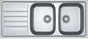 Evier à encastrer 2 bacs avec égouttoir inox anti-rayures LOKI 2 gris