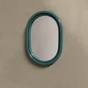 Miroir ovale résine bleu Color, l.15.8 x H.22 cm