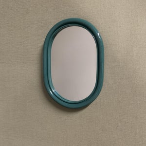 Miroir ovale résine bleu Color, l.15.8 x H.22 cm