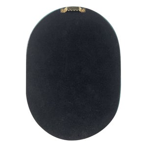 Miroir ovale résine bleu Color, l.15.8 x H.22 cm