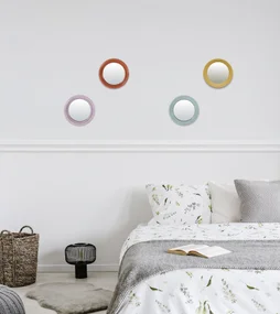 Miroir rond résine orange Color diam.14.5 cm