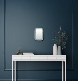 Miroir rectangulaire résine bleu clair Color, l.15.5 x H.22 cm