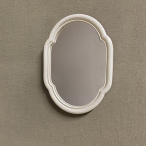 Miroir irrégulier résine beige Color, l.17.5 x H.23.8 cm