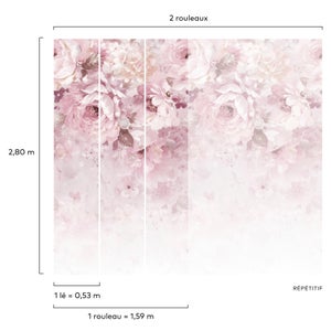 Papier peint panoramique Petal Coloma rose l.159 x H.280 cm