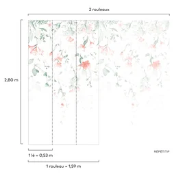 Papier peint panoramique Liane Flora multicouleur l.159 x H.280 cm