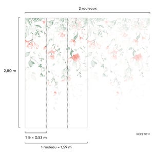 Papier peint panoramique Liane Flora multicouleur l.159 x H.280 cm