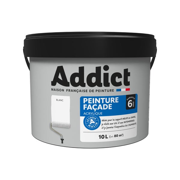 Peinture extérieure façade , ADDICT blanc 10l