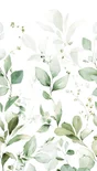 Papier peint pvc Feuilles quillan vert/blanc
