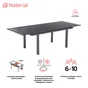 Table Oddyssea aluminium rectangulaire gris 10 personnes NATERIAL