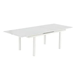 Table de jardin NATERIAL Odyssea rectangulaire alu/verre blanc, 10 personnes