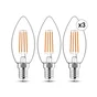 Ampoule led flamme verre e14 5,9w=60w 806lm claire 2700k lot 3 lexman