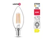 Ampoule led flamme verre e14 3,4w=40w 470lm claire 2700k lexman