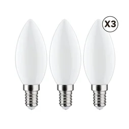 Ampoule led flamme verre e14 5,9w=60w 806lm depolie 4000k lot 3 lexman