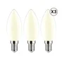 Ampoule led flamme verre e14 5,9w=60w 806lm depolie 4000k lot 3 lexman