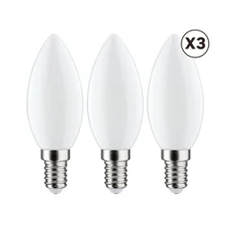 Ampoule led flamme verre e14 5,9w=60w 806lm depolie 2700k lot 3 lexman