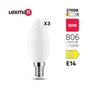 Ampoule led flamme verre e14 5,9w=60w 806lm depolie 2700k lot 3 lexman