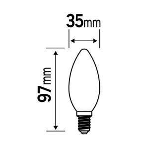 Ampoule led flamme verre e14 1,8w=25w 250lm depolie 4000k lexman