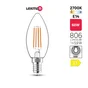 Ampoule led flamme verre e14 5,9w=60w 806lm claire 2700k lexman