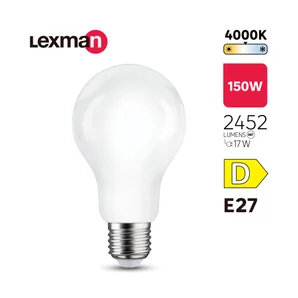 Ampoule led standard verre e27 18w=150w 2452lm depolie 4000k lexman