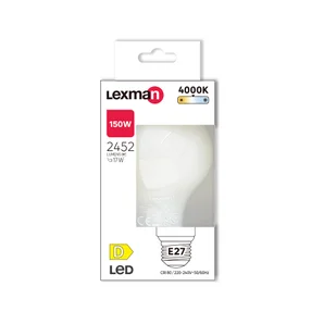 Ampoule led standard verre e27 18w=150w 2452lm depolie 4000k lexman