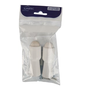 Lot de 2 butées de porte à visser bois ALPERTEC blanc