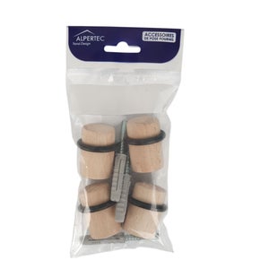 Lot de 4 butées de porte à coller bois ALPERTEC effet bois