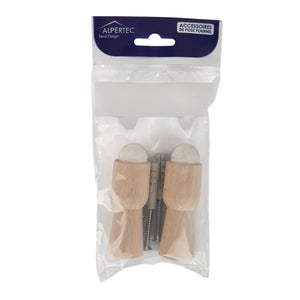 Lot de 2 butées de porte à visser bois ALPERTEC effet bois