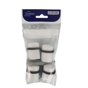Lot de 4 butées de porte à coller bois ALPERTEC blanc