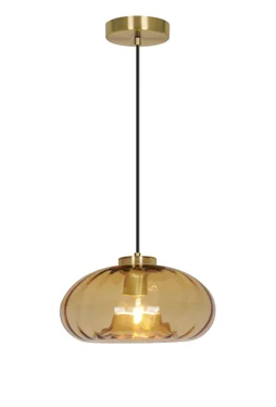 Suspension Decor glass cristal, ambre, Diam.28 cm, E27