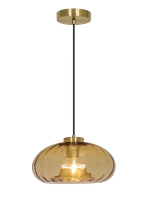 Suspension Decor glass cristal, ambre, Diam.28 cm, E27